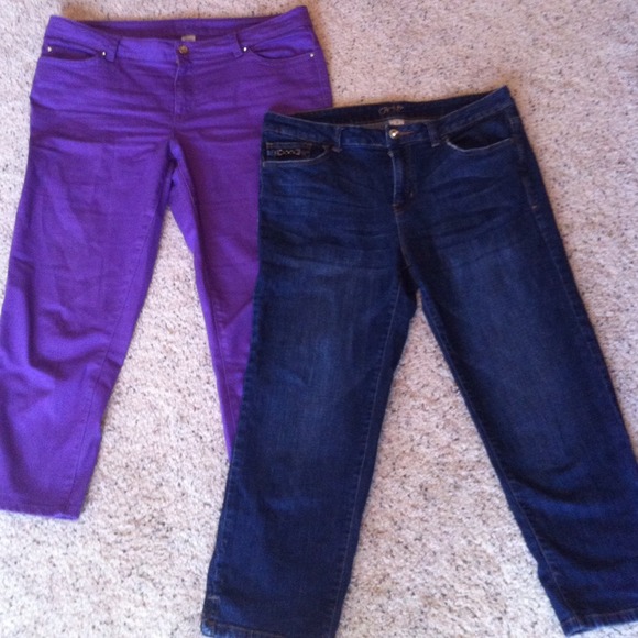 ReservedSuper 💰✂✂Purple and dark denim capris
