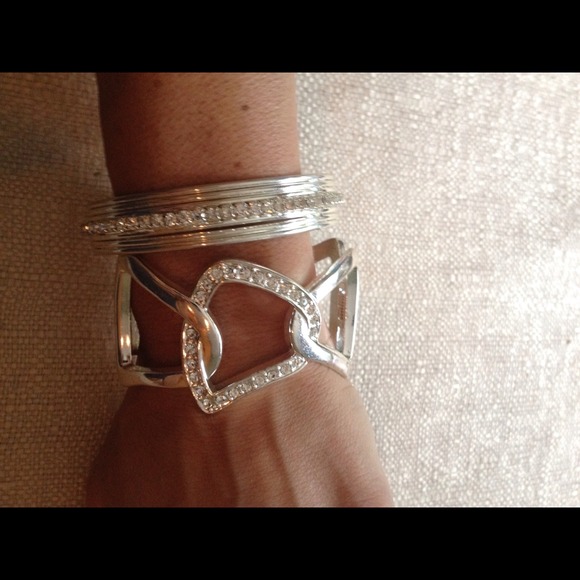 Silver and black bracelet bundle