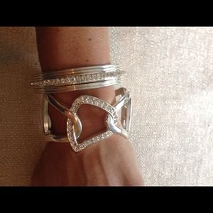 Silver and black bracelet bundle