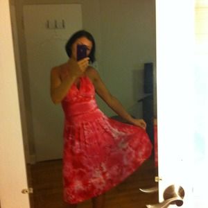 Summer dress, with lace detail on bottom