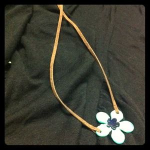 Pretty little teal flower necklace