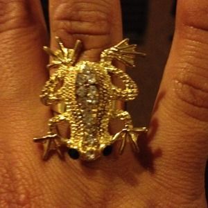 A gold (not real) frog ring