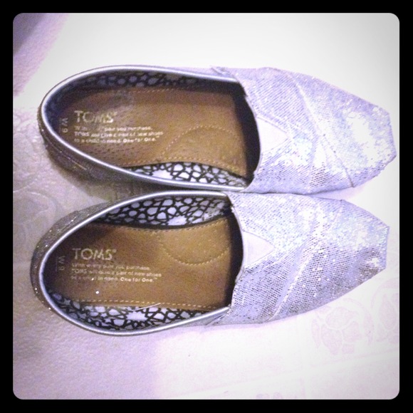 Silver glitter Toms