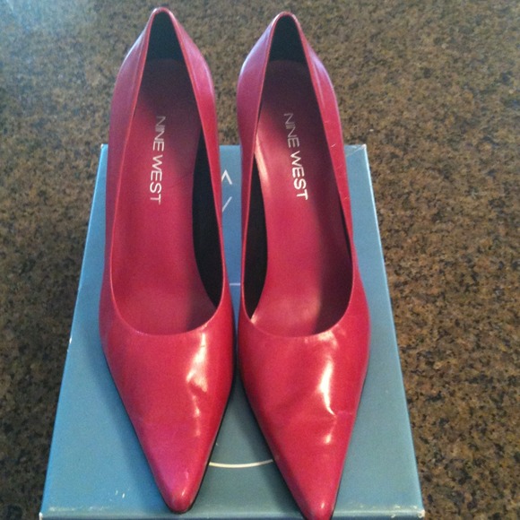 Pink leather heels
