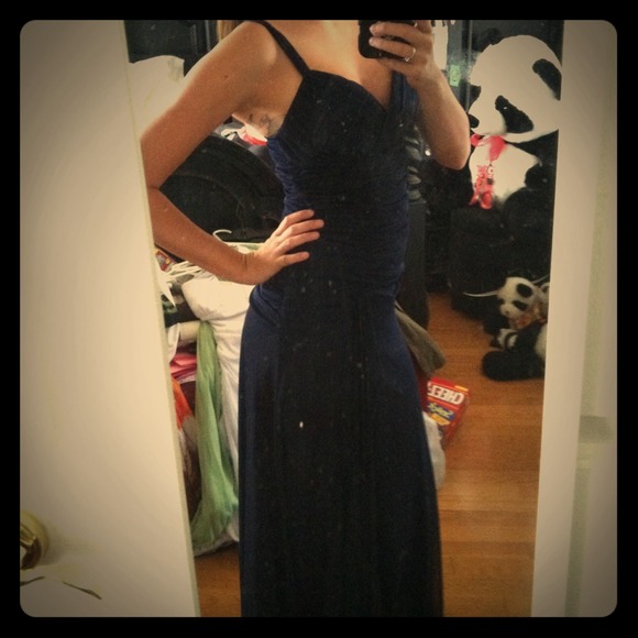 Full length Navy blue dress