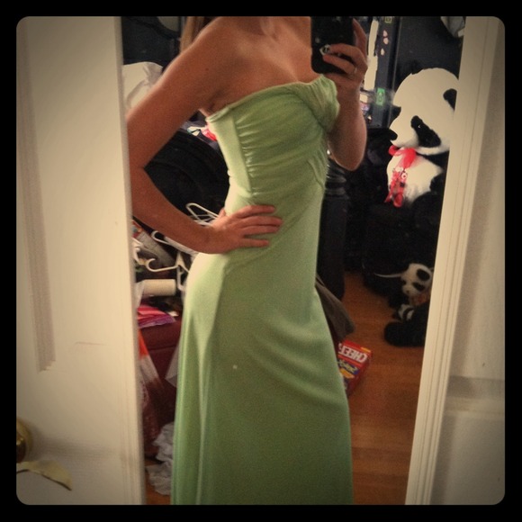 Full length green dress