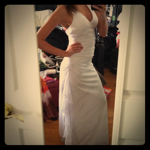 Full length halter dress
