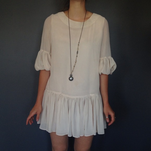 ❌SOLD❌  Blush A-Line Chiffon Dress
