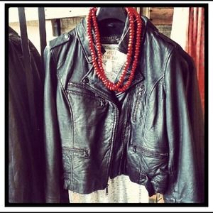 Leather motorcycle jacket