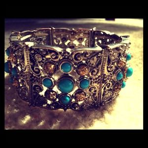 Turquoise stainless steal bracelet cuff