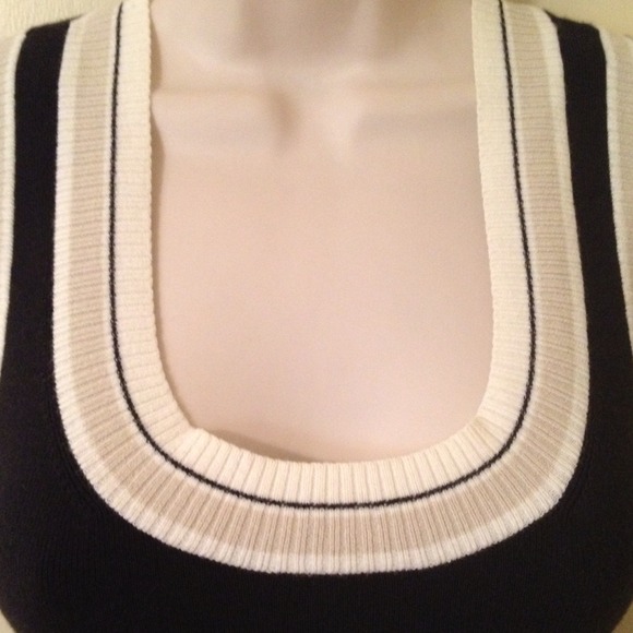Ann Taylor xsp blk,cream,tan shell top - Picture 4 of 4