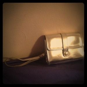 Liz Claiborne silver wristlet