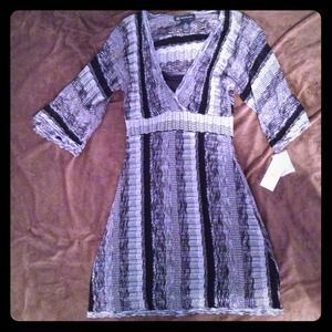 I.N.C. Silver and black mini dress or tunic