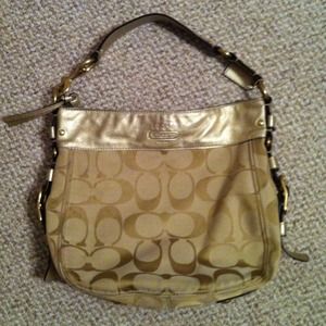 Coach gold shoulder bag