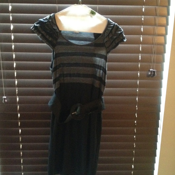 Belted cap sleeve dress