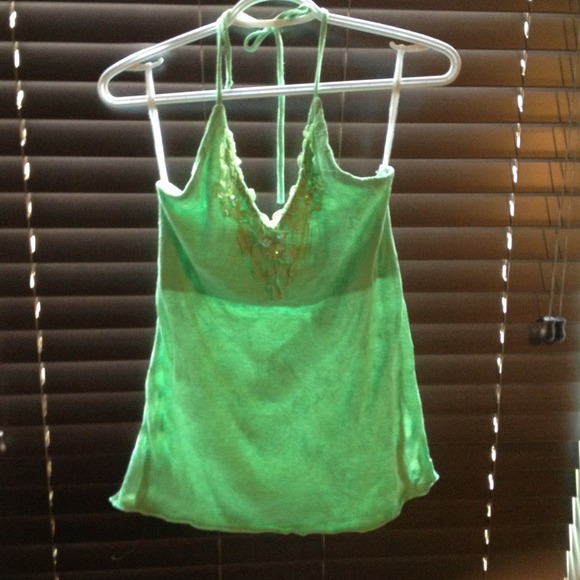 Green halter top