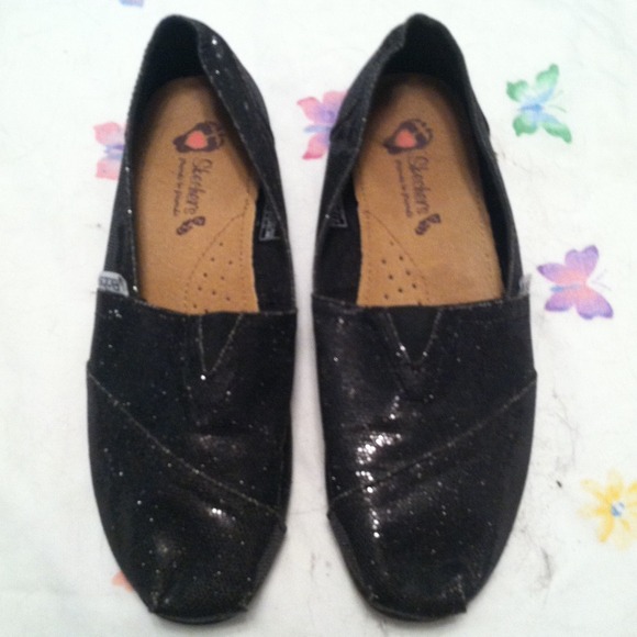 Black sequin BOBs by Sketchers