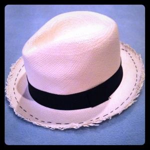 🔴SOLD J. Crew Panama Hat straw with frayed brim