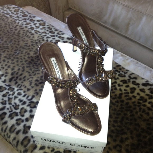 Manolo Blahnik Jeweled Sandals