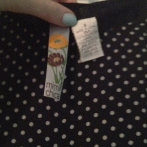 White polka dotted chiffon dress - Picture 3 of 4