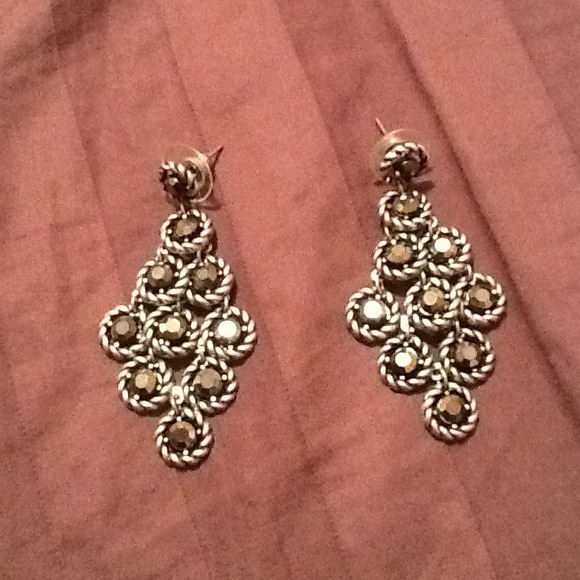 Silver and Gun Metal Dangle Earrings