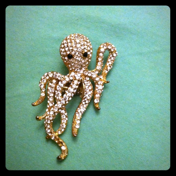 Rhinestone Octopus Ring
