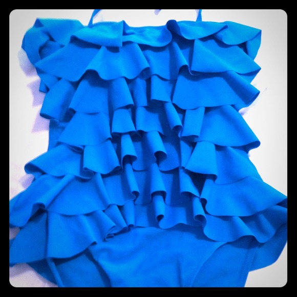 Other - Turquoise blue ruffled monokini *reduced*