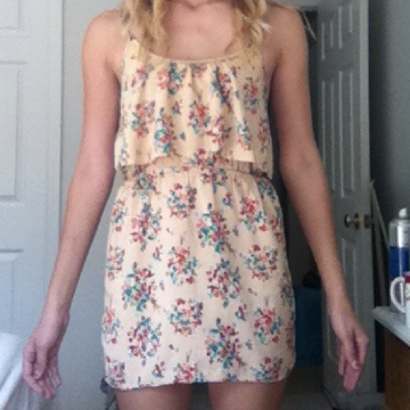 Bouquet printed layered dress/tunic