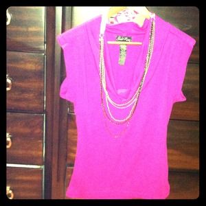 Hot Pink Top w/Necklace
