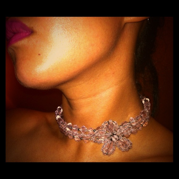 Light Pink Crystal Bead Choker