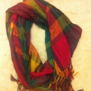 Multicolor plaid scarf