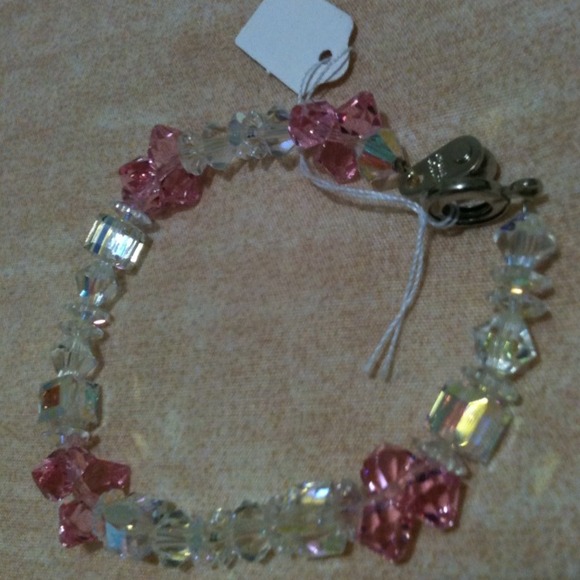 SOLD!!  Pink & white Swarovski bracelet
