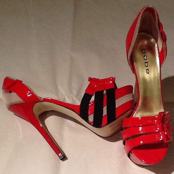 SOLD  SOLD New bebe red patent platforms.