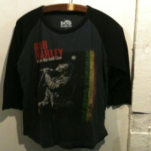 Large Bob Marley 3/4 Sleeve Baseball style Tee