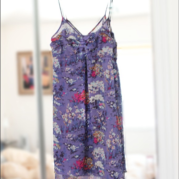 NWT Floral Gathered Dress (Purple)