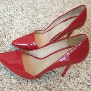Red high heel shoes