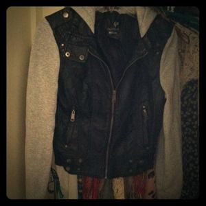 Faux leather/cotton jacket