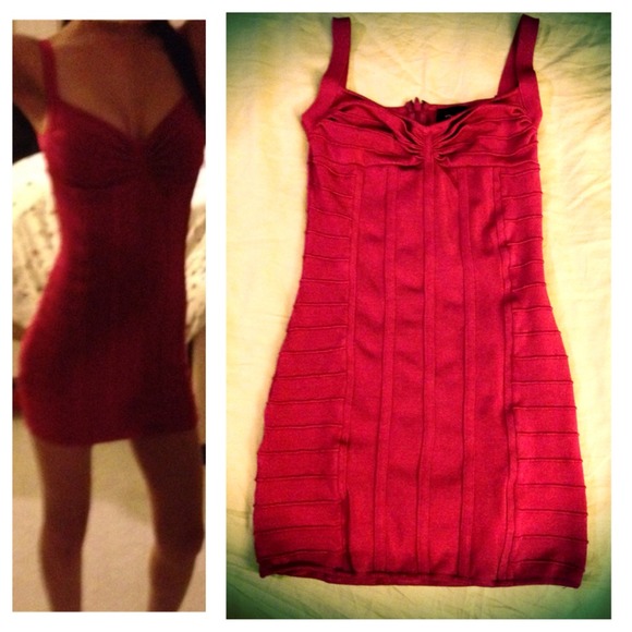 2b bebe pink bandage dress