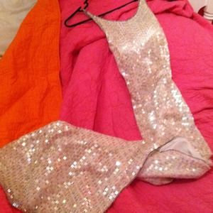 Old white sequined vintage dress