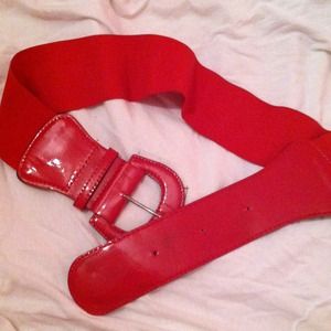 Red leather belt
