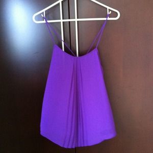 Center pleated purple top