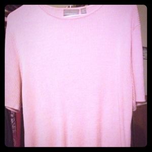 Croft & Barrow /Pnk Lt wght short sleeve sweater