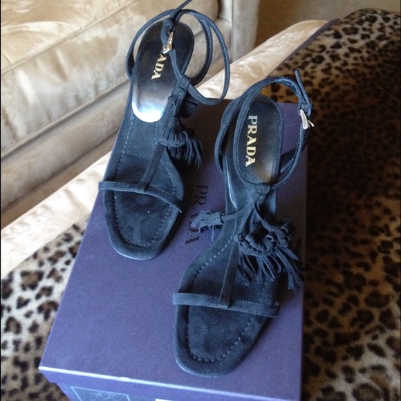 Prada Black Suede Stilettos - Never Worn! - Picture 1 of 3