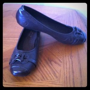 REDUCED!(: Dark brown leather flats(:
