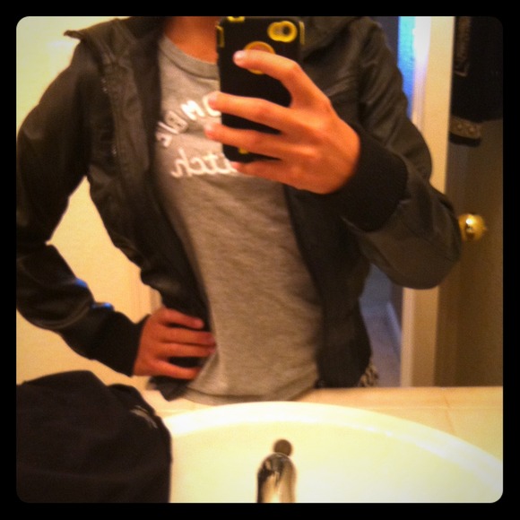 Black leather jacket