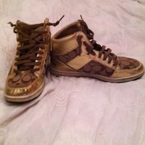 Gold coach sneakers