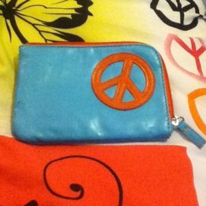 Orange and blue peace sign wallet:)