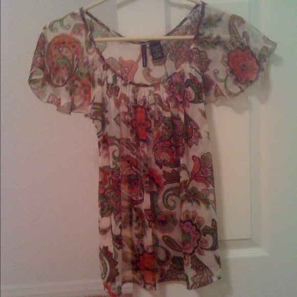 Paisley multi-color sheer shirt