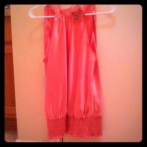 Pink satin top