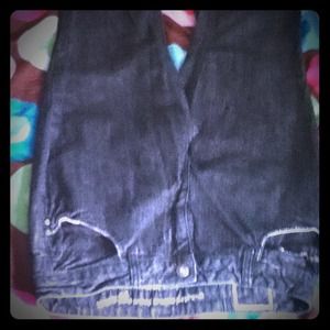 Black denim flare jeans